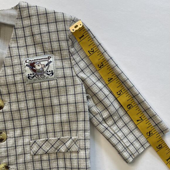 Vintage Khaki And Navy Plaid Sport Jacket Size 12M - Picture 8 of 8